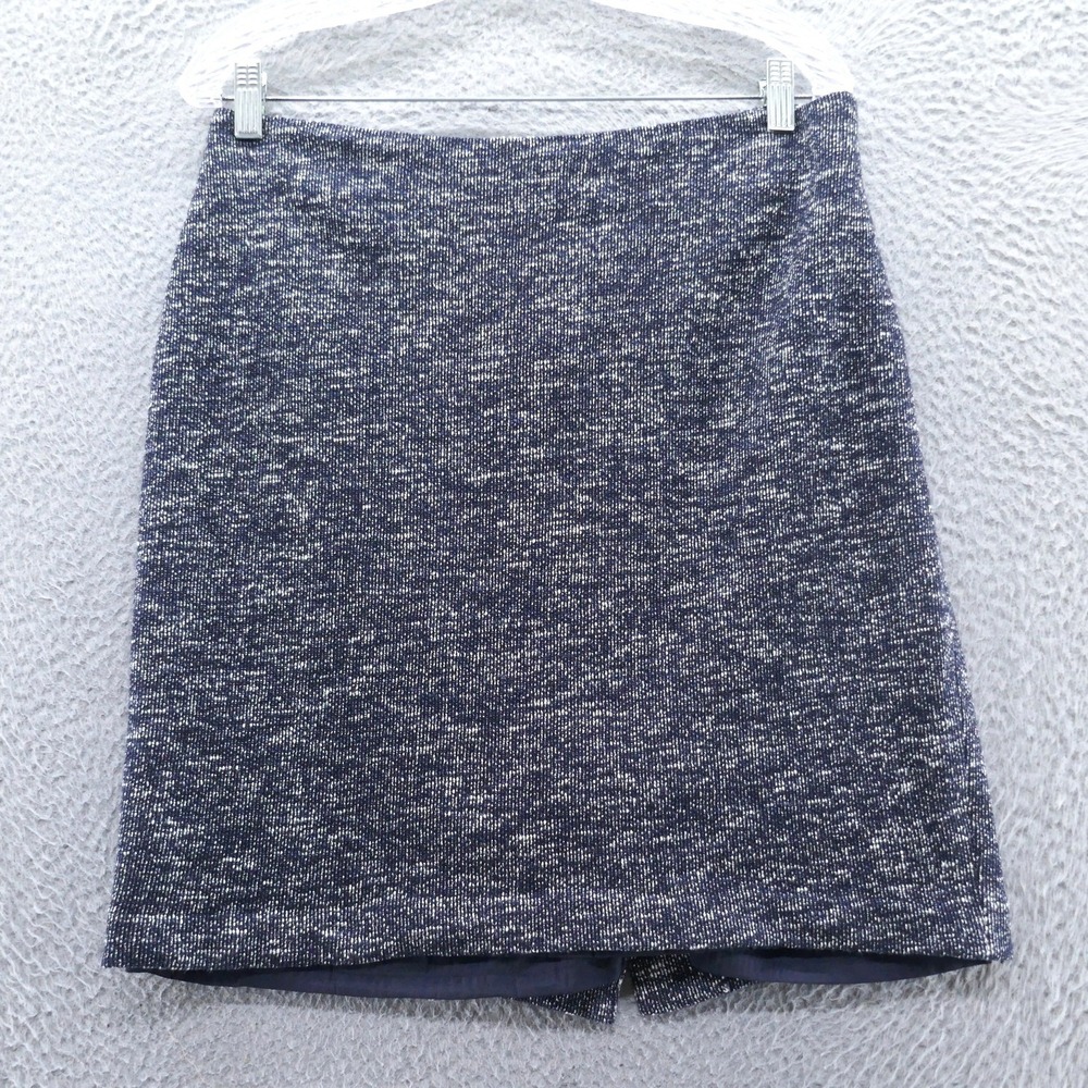 Talbots Petites Navy Blue White Tweed Pencil Skirt Womens 12 Petite Career‎